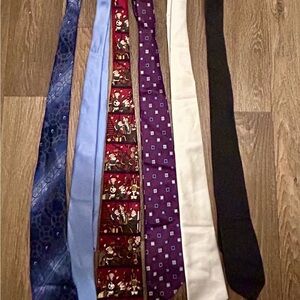 Men's Christmas Tie Set - Blue, Red, Purple, White, Black